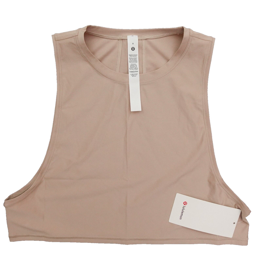 New Lululemon Size 8 Muscle Love Crop Tank Tough Tan Beige CAUL Cafe Au Lait